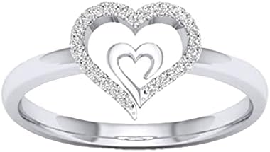 Prstenovi podesivi ženski prsten GIF dijamant Kreativni nakit angažman Ljubav Srce u srce prstenovi 2004 prsten