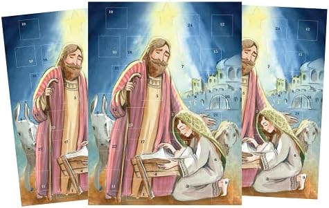 Odbrojavanje do Božića 2023. Božićni Advent Kalendar sa 24 vrata sa jezičkom za povlačenje koja otkrivaju priče o Mesiji, edukativne