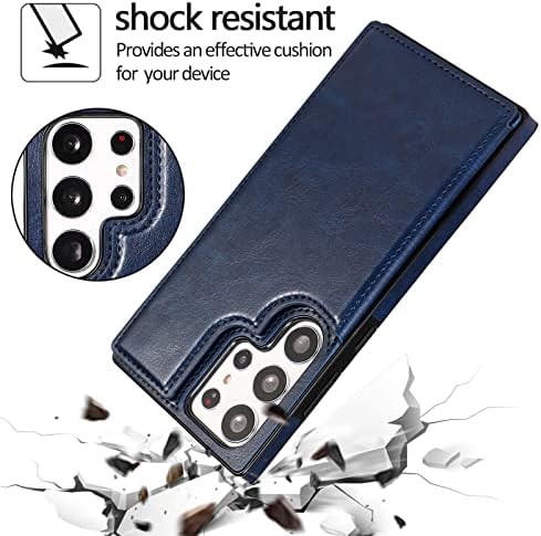 AdirMi Flip kožna torbica za novčanik za Samsung Galaxy S23 Ultra / S23 Plus / S23, otporna na udarce sa držačem otvora za kreditnu