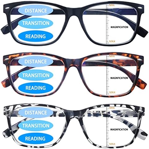 VIDEBLA 3 paketa progresivne Multifokus naočare za čitanje za žene muškarce plavo svjetlo blokiranje računarskih opružnih šarki čitači
