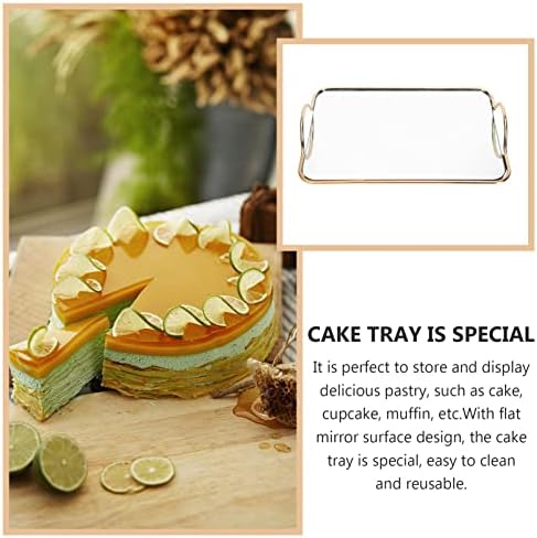 Iron Cake Tacna Snack Plate: Party centralni Pladnjevi dekorativna korpa za prikaz željezne torte ogledalo držač nakita displej za