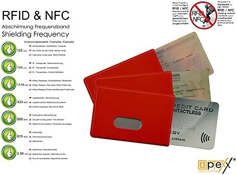 OPTEXX 3x RFID Blokiranje rukav Fred Red TÜV testet i certificirani kredit- / debitne kartice zaštitnik ID krađe slučaj zaštite