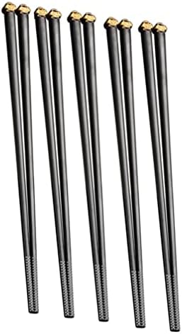 Luksunski metalni štapići 5 para štapići od nehrđajućeg čelika - štapići za više puta za višekratnu vodu Kuhanje jedenje štapići za